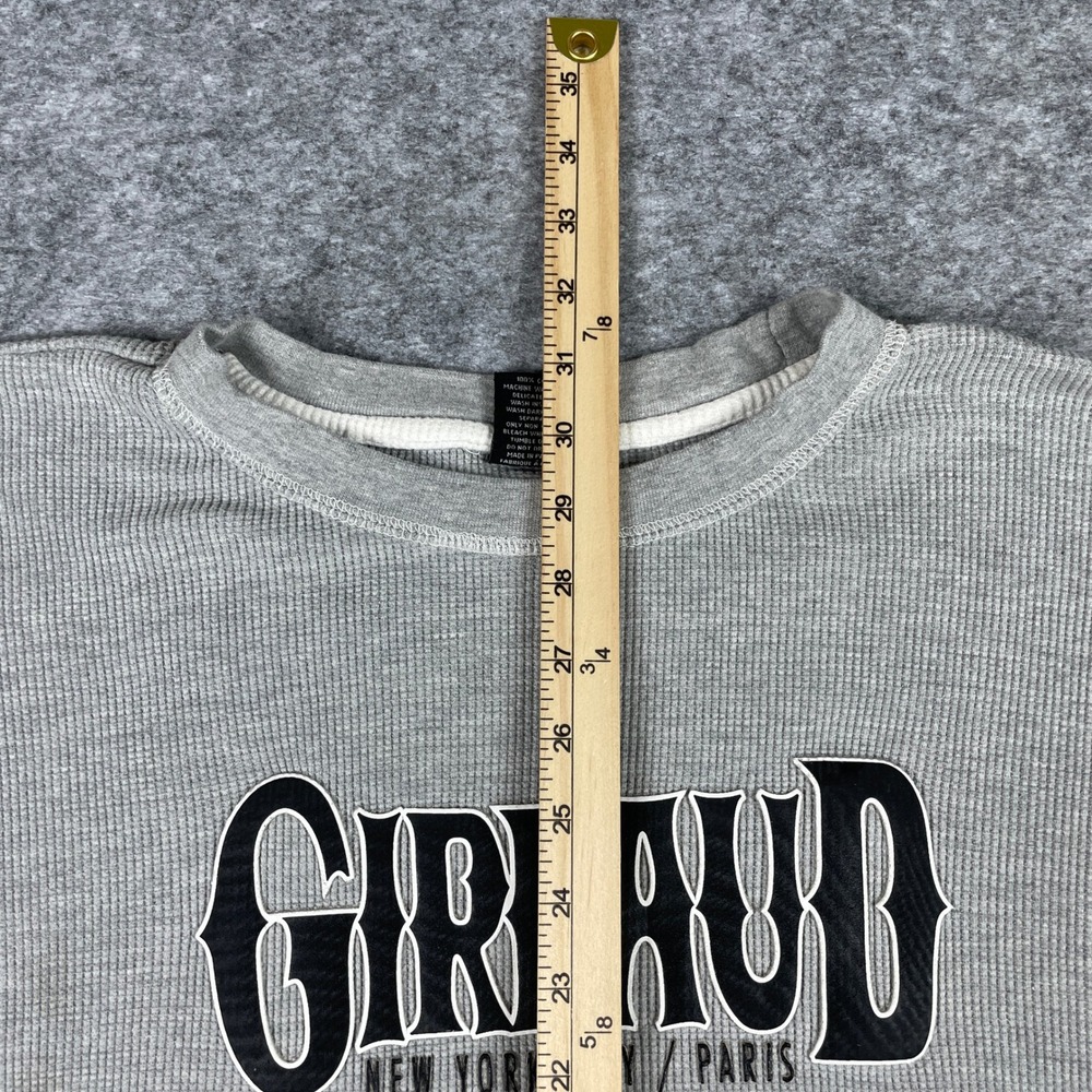 Marithe Francois Girbaud Thermal Shirt Mens XXL Gray Waffle Knit Long Sleeve NYC - Picture 5 of 10